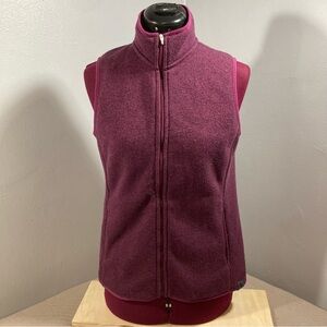 LL Bean Sweater Fleece Vest Full Zip Knit Exterior